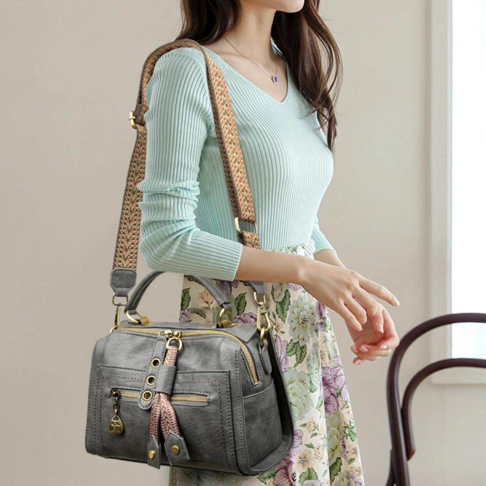 Women Soft PU Leather Top-Handle Bags Luxury Designer Handbags Ladies Large Shoulder Crossbody Bag Casual Tote Commuting Messenger Bag