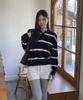 JUCYJUDY Striped Collared Knit Pullover J1Kt121F