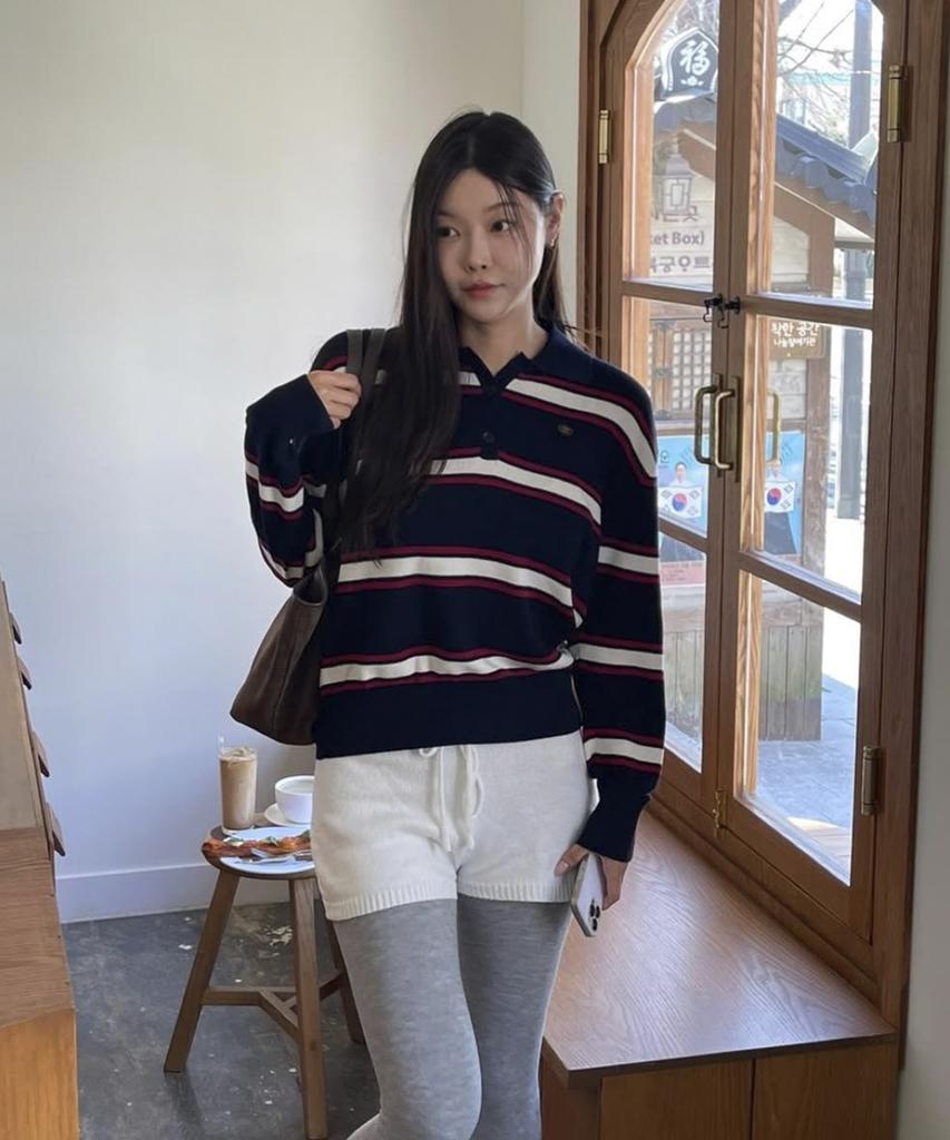 JUCYJUDY Striped Collared Knit Pullover J1Kt121F