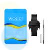 WOCCI Stainless Steel with Watch Band Replacement D-Buckle Double-Sided Buckle, Push-Button Clasp, 20mm/Black