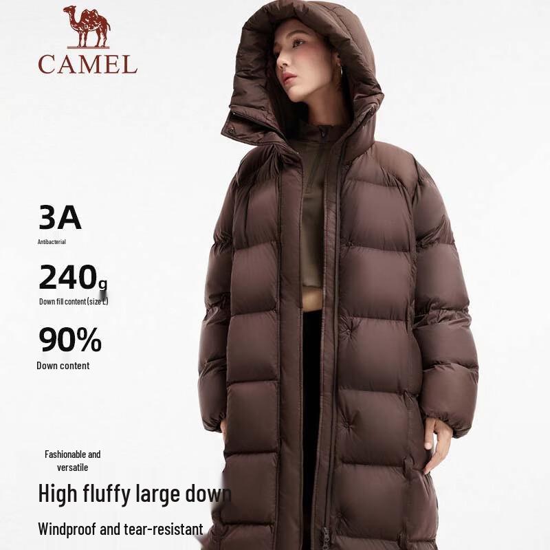 CAMEL Women's Mid-length Puffer Down Jacket