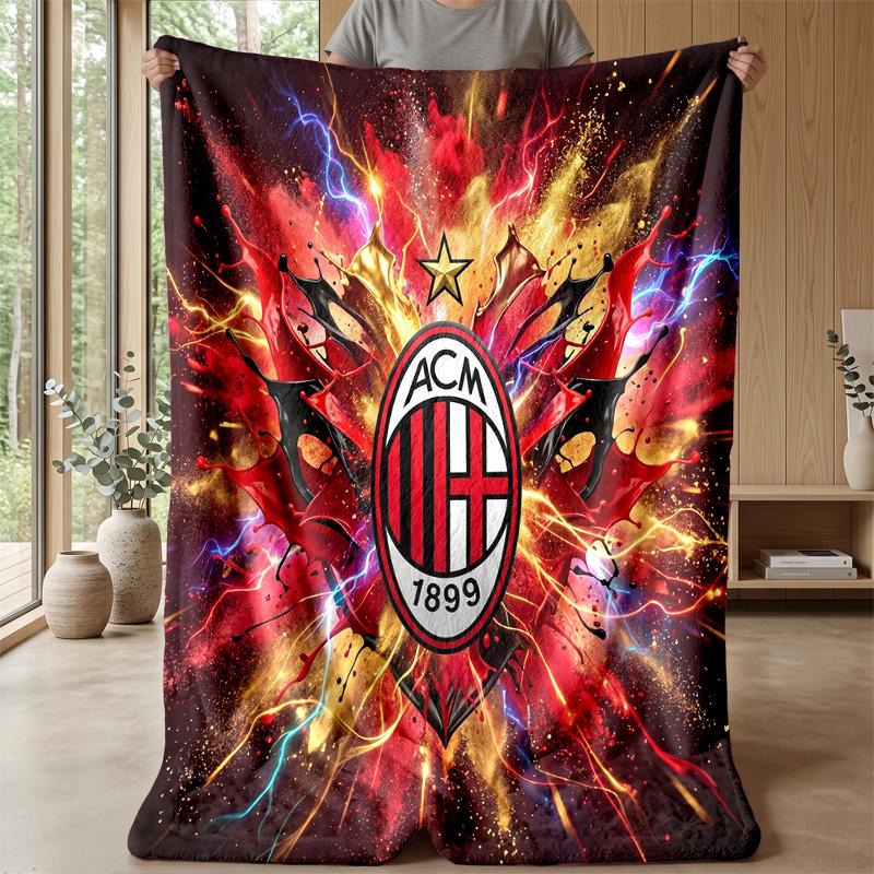 AC Milan Theme blanket Soft Flannel Blanket Plush Throw Blanket Cozy Sofa Bed Blanket for Home Decor