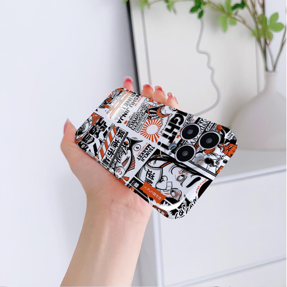 All-inclusive Film Phone Case Cartoon Fashion Design Hard Shell Full Cover Camera Protection Case for iPhone Huawei Honor Vivo Google