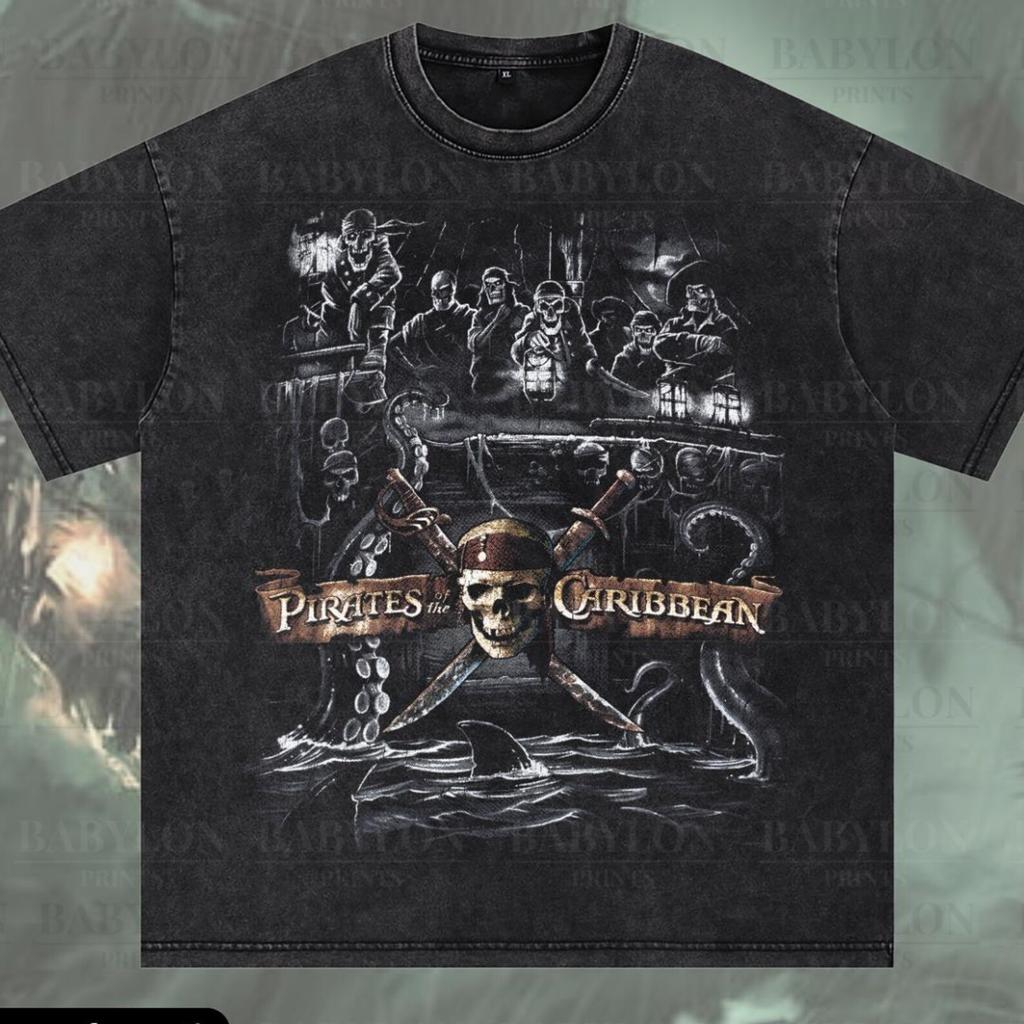 Oversized Pirates of the Caribbean Shirt, Jack Sparrow Shirt, Curse of the Black Pearl Disneyland Jack Sparrow Yo Ho Pirates Life For Me Tee