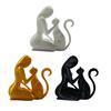 Jijijing 3D Printed Sculpture, One-Piece Molding Desktop Figure, Abstract Woman Cat Art Ornament for Home Decor Gift