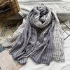 Unisex Japanese Style Cotton Linen Striped Scarves Men Soft Warm Neckerchief Male Accessories Short Tassel Bufandas Shawls