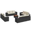 VidaXL Garden Lounge Set with Cushions 13 Pcs Black Braided Resin 3225377