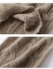 Unisex 100% Pure Cashmere Cable Knit Neck Warmer - Stylish, Solid-Color, Cozy Gaiter for Autumn & Winter.