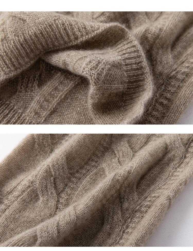 Unisex 100% Pure Cashmere Cable Knit Neck Warmer - Stylish, Solid-Color, Cozy Gaiter for Autumn & Winter.