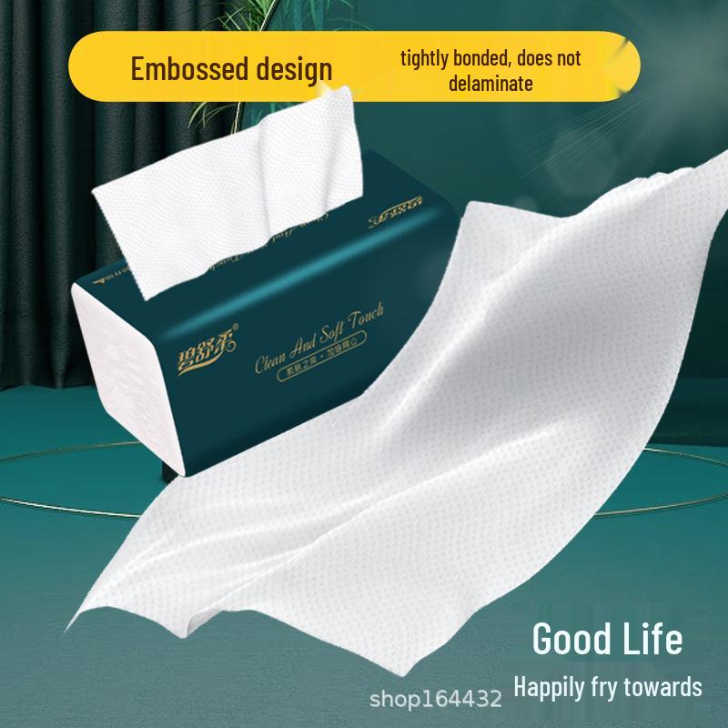 Wood Pulp Facial Tissue for Home & Restaurant - Pull-Out Napkin Box for Bathroom & Toilet Use