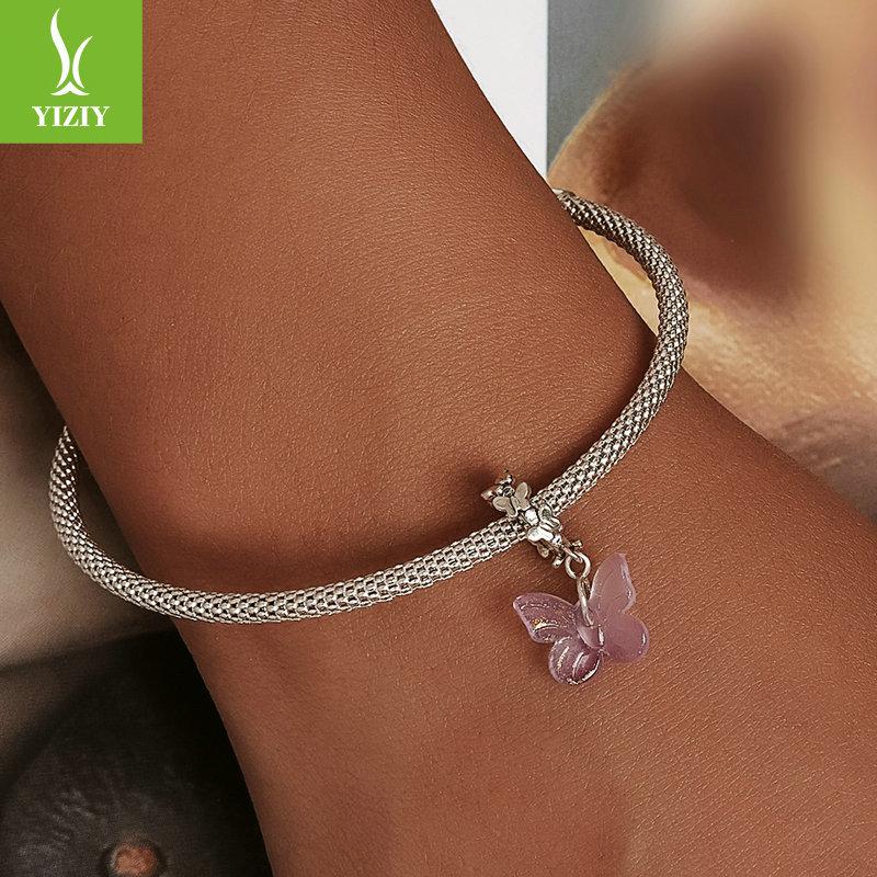 Glazed Butterfly Diy Bracelet Beaded, Dream Girl Sterling Silver Pendant Accessories Scc2087