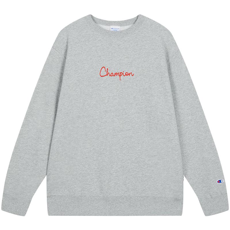 Свитшот Champion с круглым вырезом и логотипом M серый