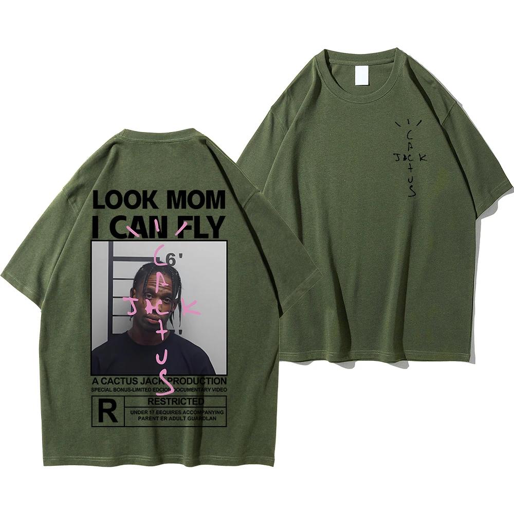 HOT SALE Cactus Jack T-shirt High Quality Cotton UnisexLOOK MOM I CAN FLY Tee ASTROWORLD Hip Hop Short Sleeve Tshirts Tops