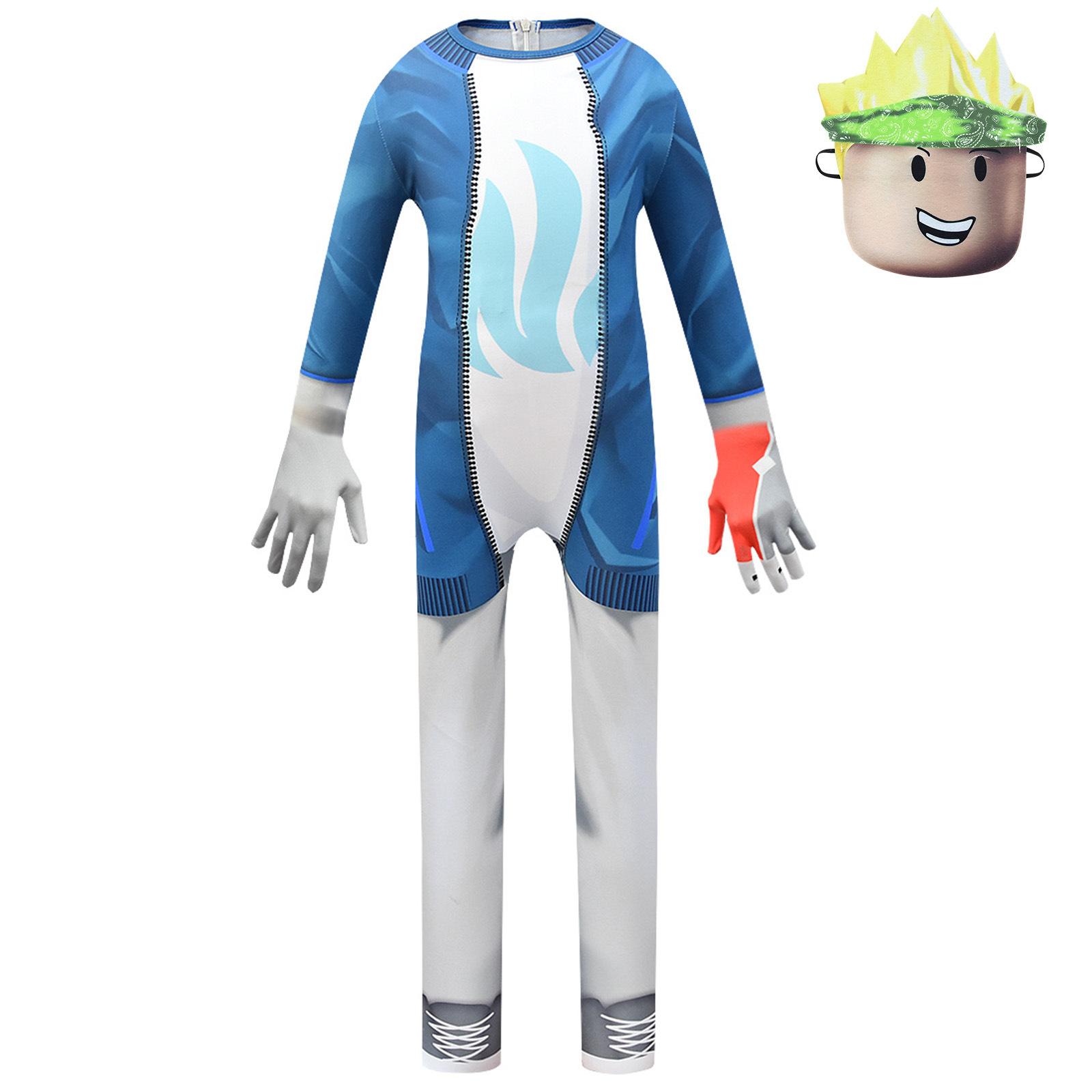 

Kids Game Pocket Devs Long Sleeves Jumpsuit Mask Set Children Boys Cosplay Costume Christmas Halloween Outfit 150cm синій