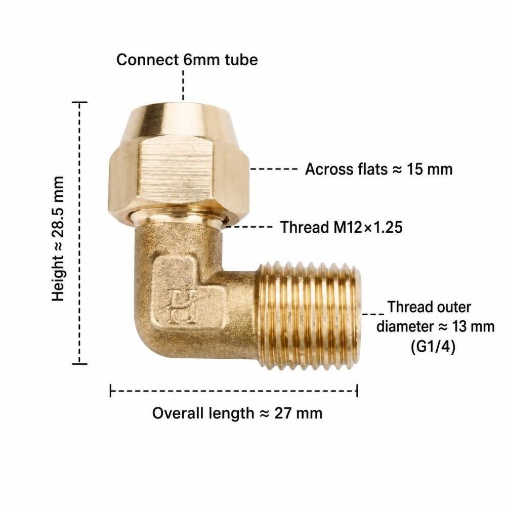 90 Degree Male Flare Fitting Male Thread Copper Tubing Easy Install Pipe Elbow  Hydraulic Line