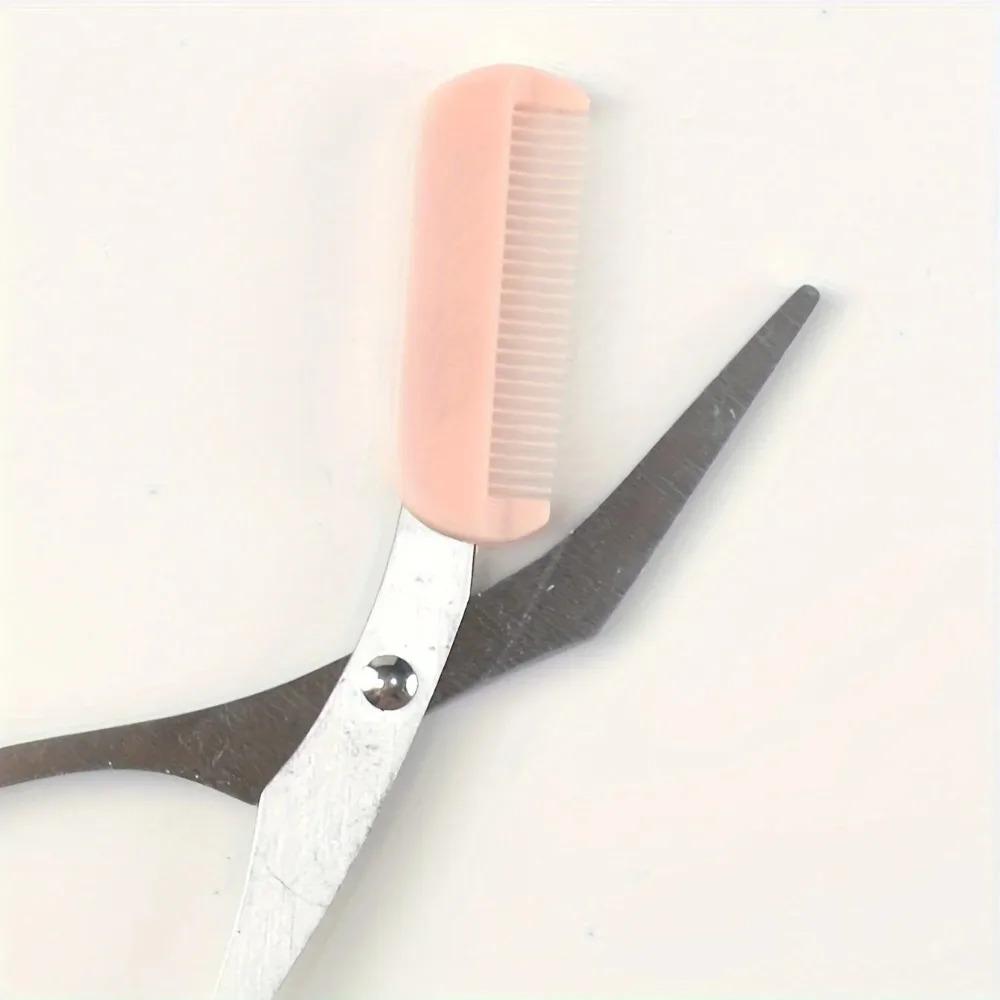 Forbicine per sopracciglia con pettine integrato, Forbicine di precisione in acciaio inossidabile per la cura delle sopracciglia, Strumento di bellezza facciale per donne