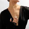 Tooxika Simple Sexy Long Y Necklace Chic Niche Geometric Rhinestone Necklace