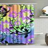 Bright Bath Shower Curtain Waterproof Printed Fabric Floral Decorative Pattern 180X240Cm For Bathroom Decorations Lavender Purpl