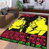 Vintage Bambaclub Jamaican Dancehall Afro Beats Neon Party Flyer non-slip washable printed rug for kids playroom nursery bedroom