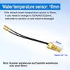2 In 1 LED Digital Round Water Temp Gauge Voltmeter with 10mm 1/8NPT Sensor Water Tee Adapter for 12V 24V Car Truck Motorcycle