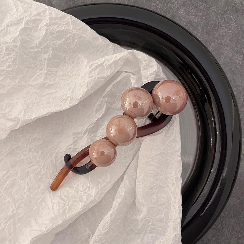 Elegant Flower Hairpin for Women Girl Simple Solid Plastic One Word Twist Clip Hairpin Shark Clip Headwear Hair Style Accessorie