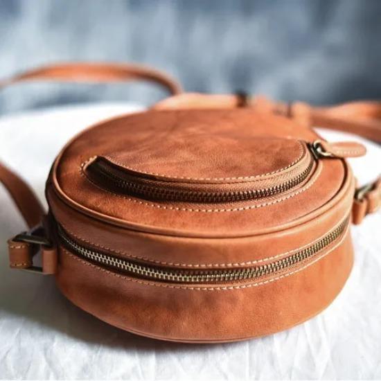 Vintage řemeslné malé kulaté drdoly vrstvené crossbody přes rameno krabičkové kulaté kabelky a tašky pro ženy