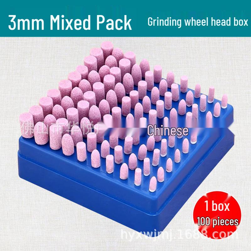 FY Red Corundum Grinding Head 3mm for Metal Mold with Chrome Steel & Ceramic Wheel.