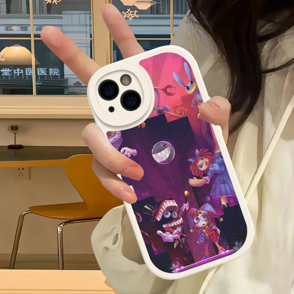 Étui de téléphone amusant en cuir A-Amazing D-Digital Circus Pour iPhone 16 15 14 Pro Max Plus 13 12 11 Housse en silicone