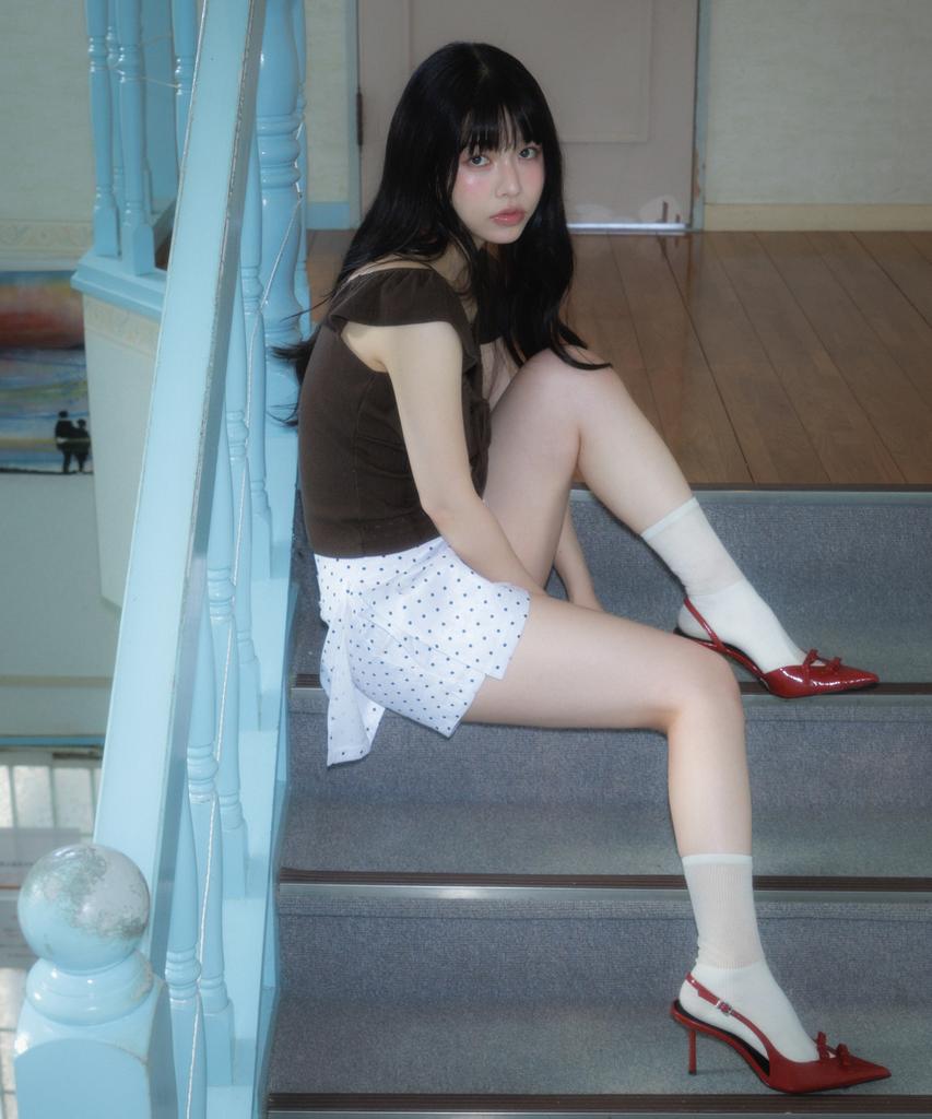 ROSEFRANTZ Ribbon Shirring Sleeveless [Brown]