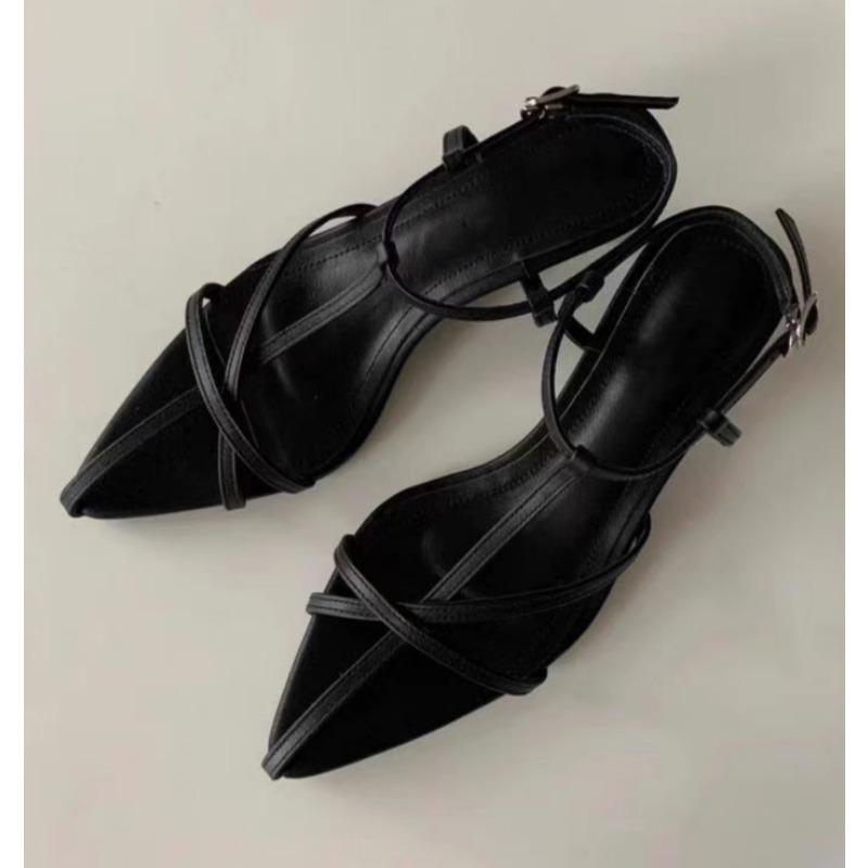 

Women Sandal Summer New Narrow Band Ladies Gladiator Shoes Thin Low Heel Ankle Strap Dress Party Shoes 40