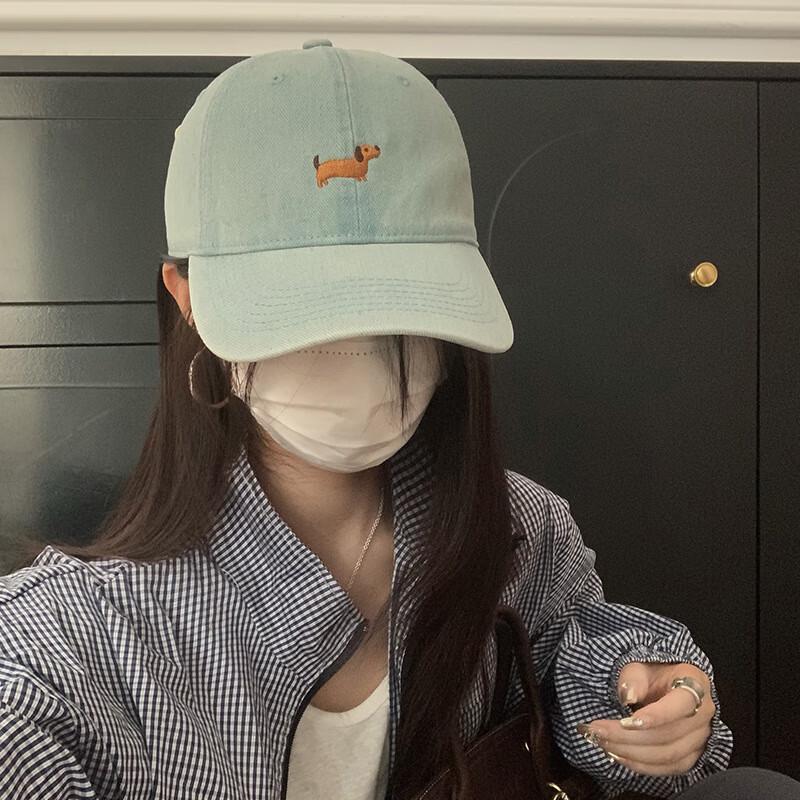 Cute Dog Embroidered Denim Baseball Cap