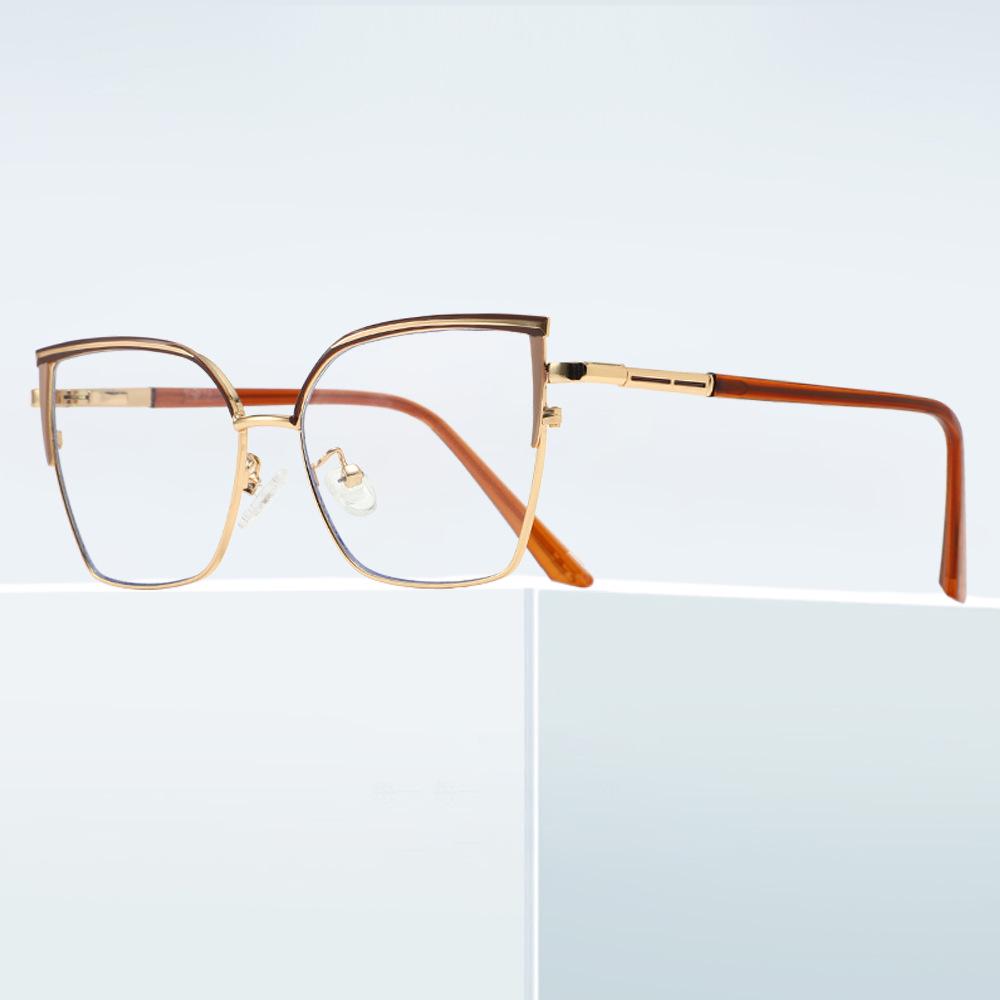 Color-Changing Anti-Blue Light Retro Cat-Eye Glasses with Metal Frame