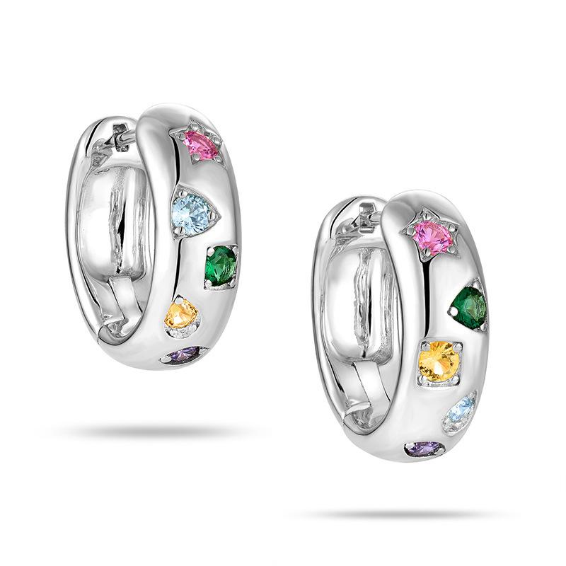 Серьги с цирконием в стиле Ins, цветные, легкая роскошь, многоугольные, нишевые, легкая роскошь, темперамент, старший дизайн, офисные, повседневные