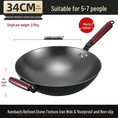 KOBACH 34cm Żeliwna Nieprzywierająca Wok