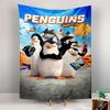 Penguins of Madagascar Tapestry Wall Hanging, Animated Movie Poster Art, Family Wall Decor for Bedroom Living Room Dorm