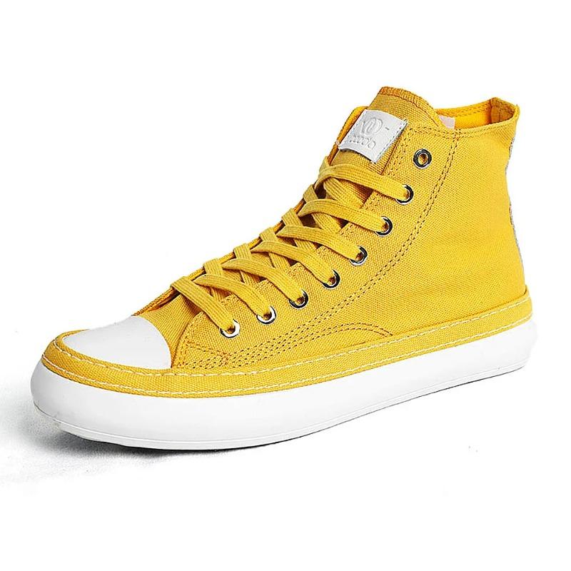 

Fashion Unisex Canvas Boots Men Sneaker Plus Size Women Vulcanized Canvas Shoes High Orange Casual Footwear Black 44