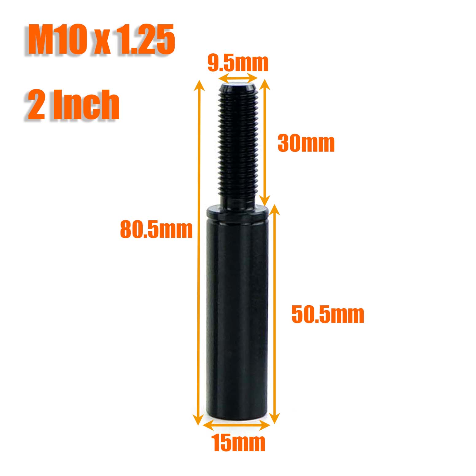 

M10X1.5 M10X1.25 M12X1.25 Car Gear Shift Knob Extender Extension Lever 2 3 3.5 4 Black Universal