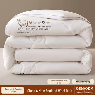Premium Winter Quilt: Anti-Feather, 100% New Zealand Wool, Cotton, Cashmere, Camel Hair Blend