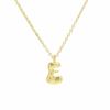18K Gold Plated Balloon Bubble Hip Hop Necklace with 26 English Letters for Women
