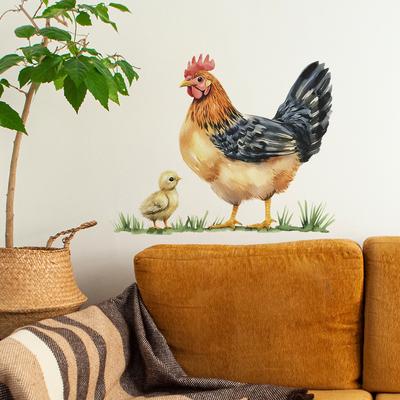 Fun-f301 Wandaufkleber, Motiv: Hahn im pastoralen Stil, für Küche, Veranda, Zuhause, Hintergrund, Landschaftsbau, dekorativer Wandaufkleber
