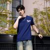PUMA Fashionable Round Neck Short Sleeve T-Shirt Unisex Tops Navy-Blue 635374-06