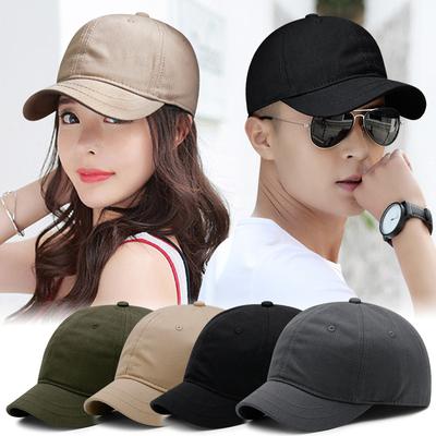 Small Brim Solid Color Baseball Cap Summer Men's and Women's Sun Hat Outdoor Leisure Equestrian Cap Big Size Sports Caps 55-63cm