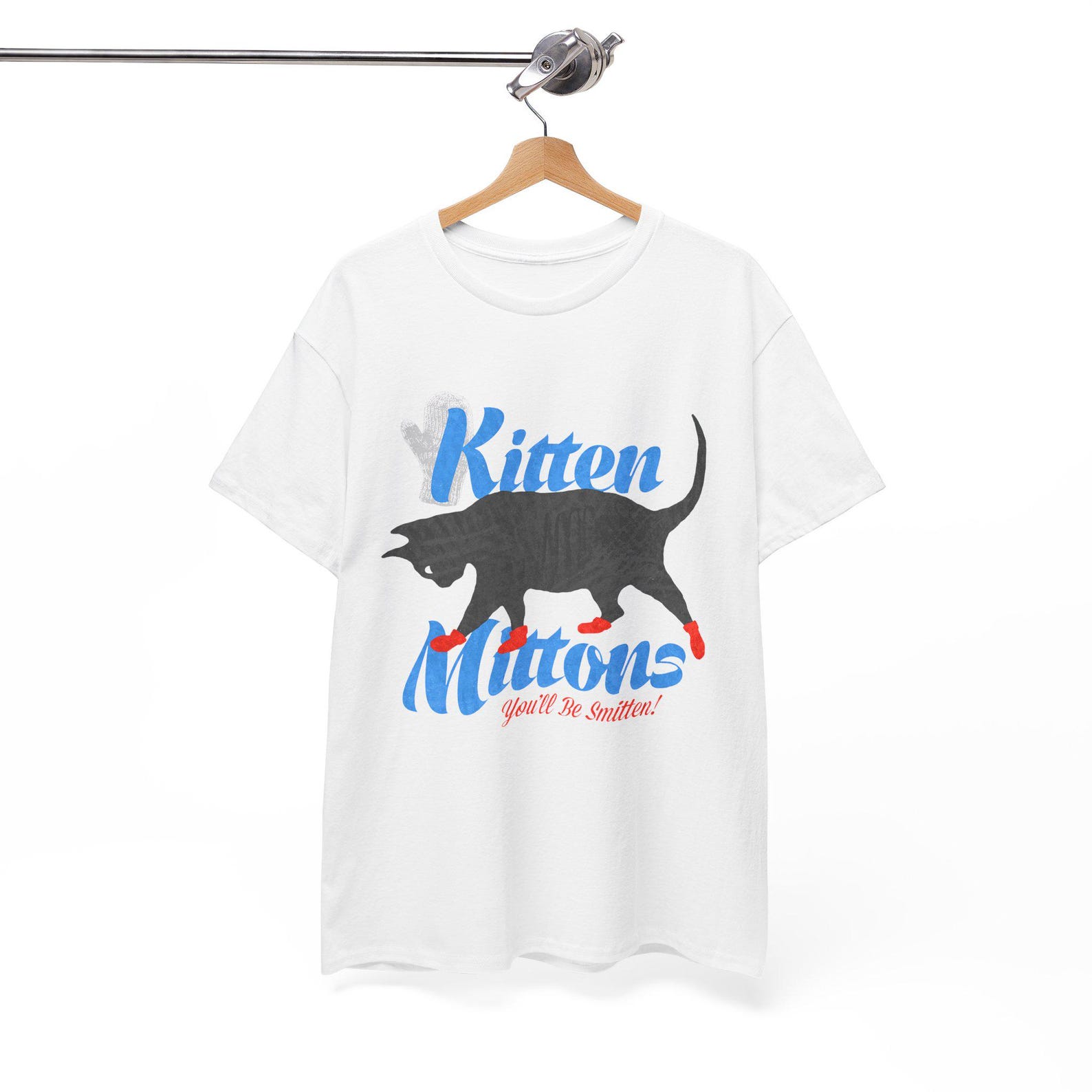 It s Always Sunny Kitten Mittons T-Shirt – Black White Cat Tee S