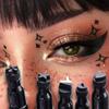 Eyeliner Lichid Negru 2 în 1 cu Ștampilă Lună cu Cap Dublu Creion Eyeliner Uscare Rapidă Rezistent la Pete de Lungă Durată Ușor de Folosit Machiaj pentru Ochi