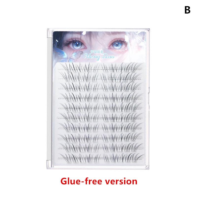 100Pcs Soft Individual Cluster Lash Extensions Fox Eye Style Natural False Lashes for Cosplay Stage Makeup B