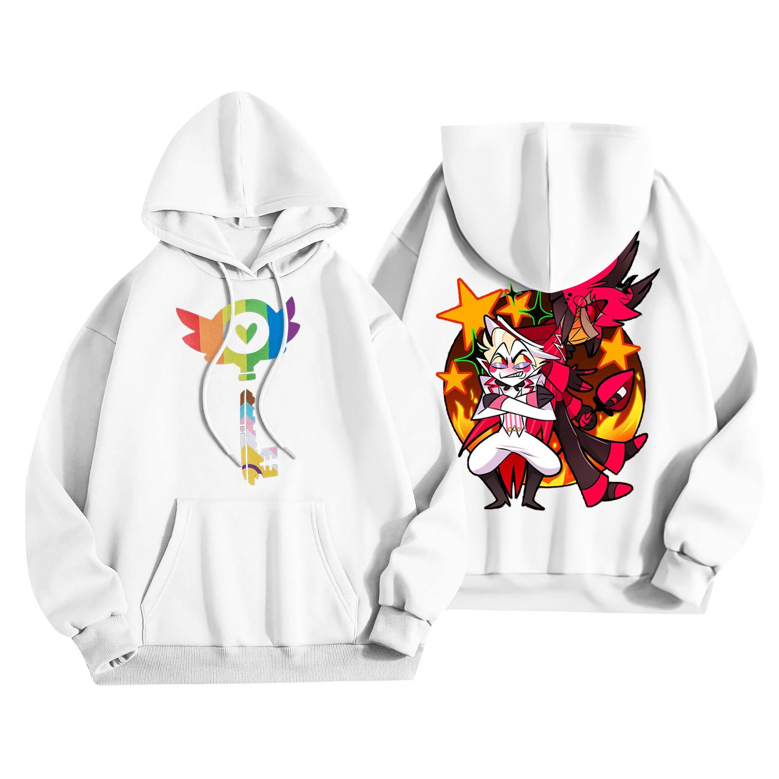 

Унисекс Модный Легкий Пуловер с Длинным Рукавом и Карманами Толстовка с Принтом XXXL белый