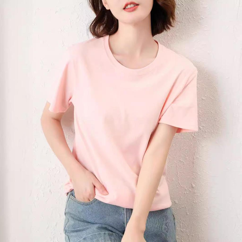 T-shirt da donna estiva in cotone traspirante T-shirt a maniche corte da coppia con collo rotondo allentato