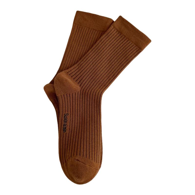 5 Pairs of Women's Cotton Fashion New Style Medium Tube Pile Socks