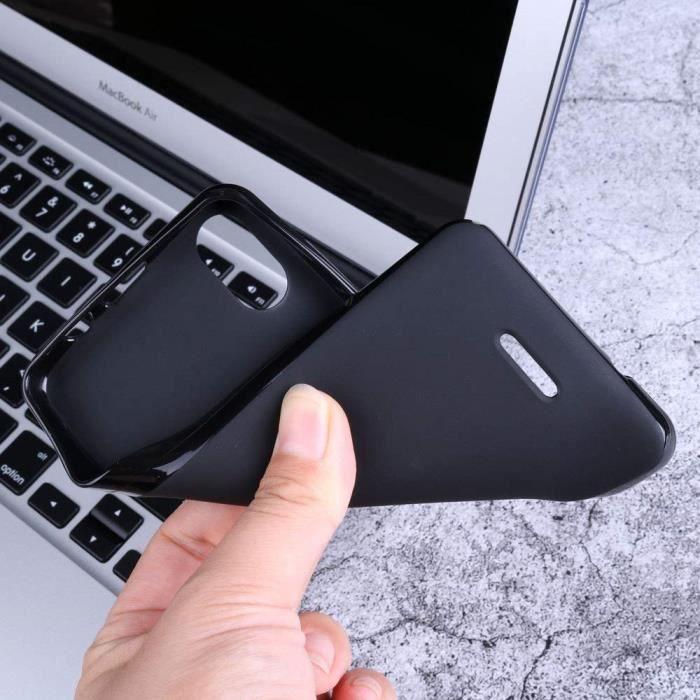 Coque pour Samsung Galaxy A22 5G - Noir - Souple TPU - Anti-Chute - Verre Trempé - Protection écran