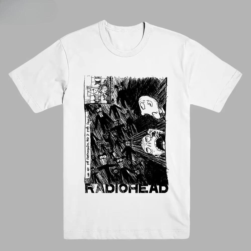 Rock Tops Super Elastic Casual Radiohead The Bends Vintag Tshirt Oversized Cotton Casual Round Neck Loose Female Male Clothing